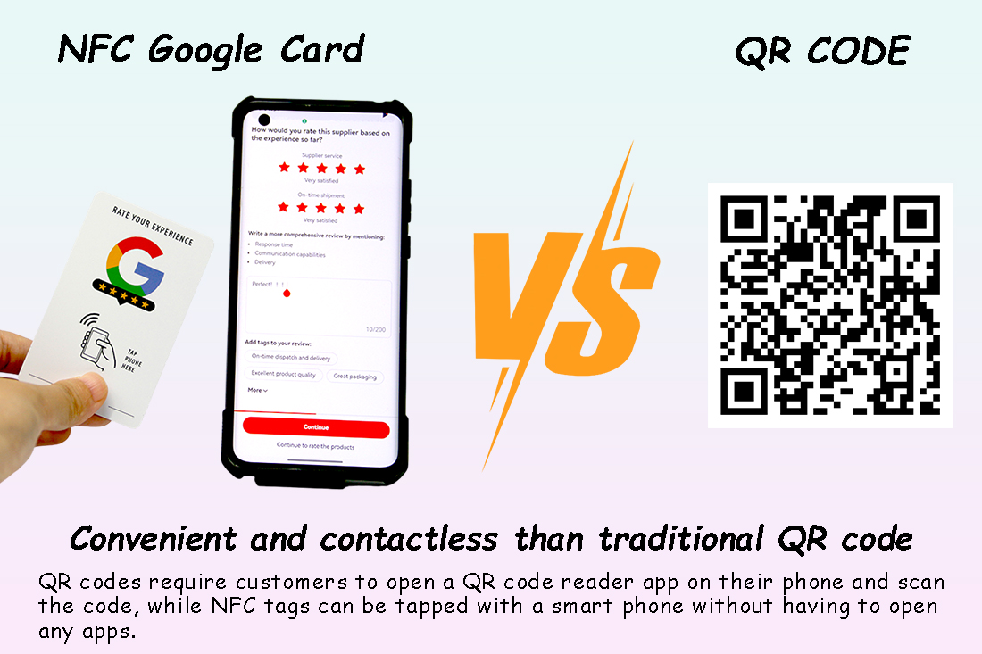 product hot selling smart  pvc nfc tap cards business rfid google review  card nfc-5