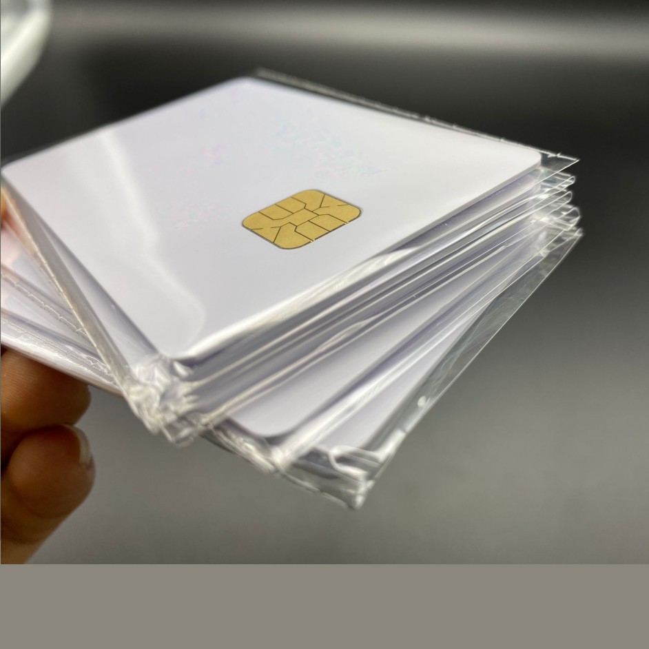 SUNLAN Wholesale White Printable PVC Card FM4428 AT24C64 Big Chip Smart IC Card rfid card factory