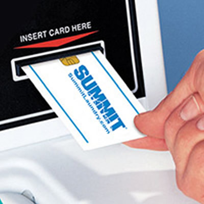 SUNLAN Wholesale White Printable PVC Card FM4428 AT24C64 Big Chip Smart IC Card rfid card supplier