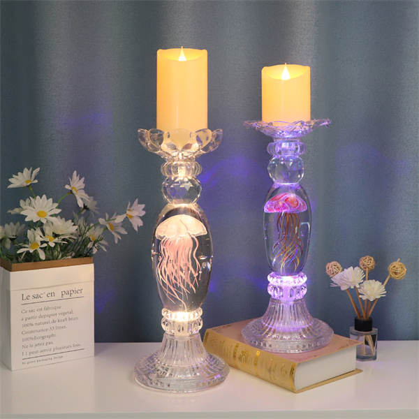 Glass pillar candle holders