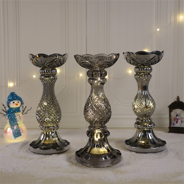 Make a statement with our uniquely designed large glass candle holders