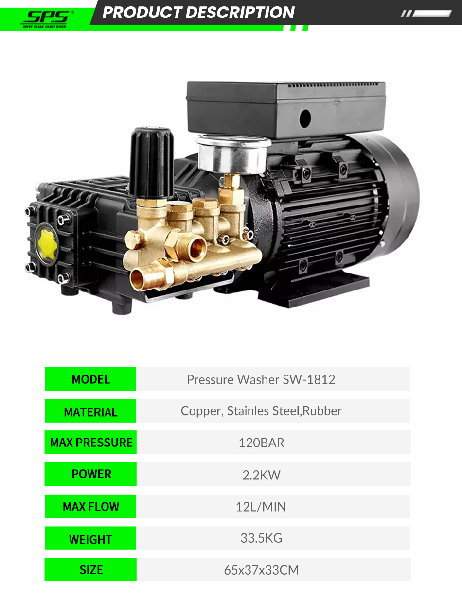 min 22kw self service electric  high pressure  washer pump for machine cleaning 120bar car wash pressure washer-2