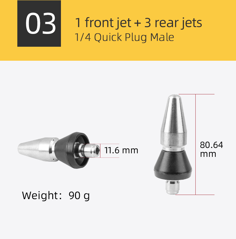 product sps high pressure stainless steel sewer jetter nozzle rotating nozzle pressure cleaning nozzle tip-4