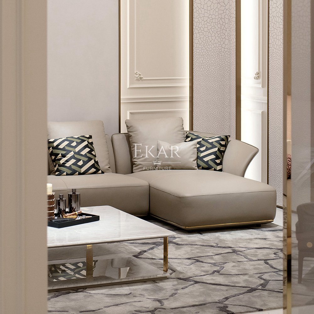 Contemporary Sophistication: New Design Sofa with Brushed Black Titanium Metallic Paint Legs supplier