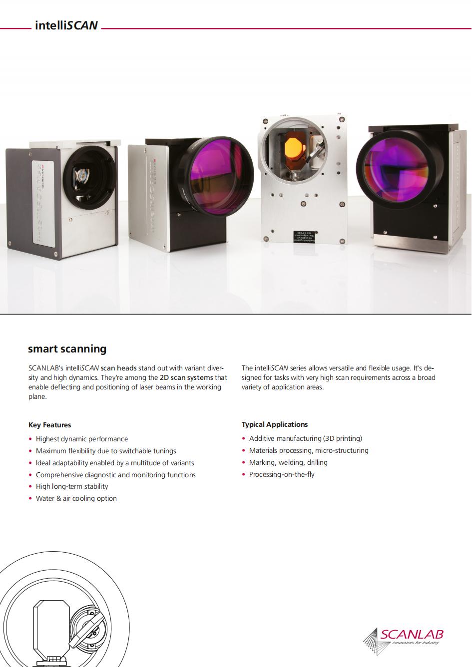 Scanlab Premium Scan heads for laser welding marking cleaning drilling intelliscan intelliscanse intelliscande intelliscanIII details