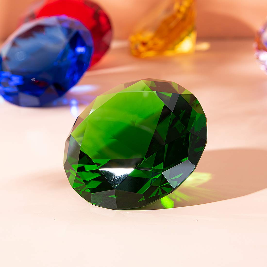 JY Wholesale Wedding Decorations Christmas Centerpieces Colorful Crystal Pink Diamond Paperweight supplier