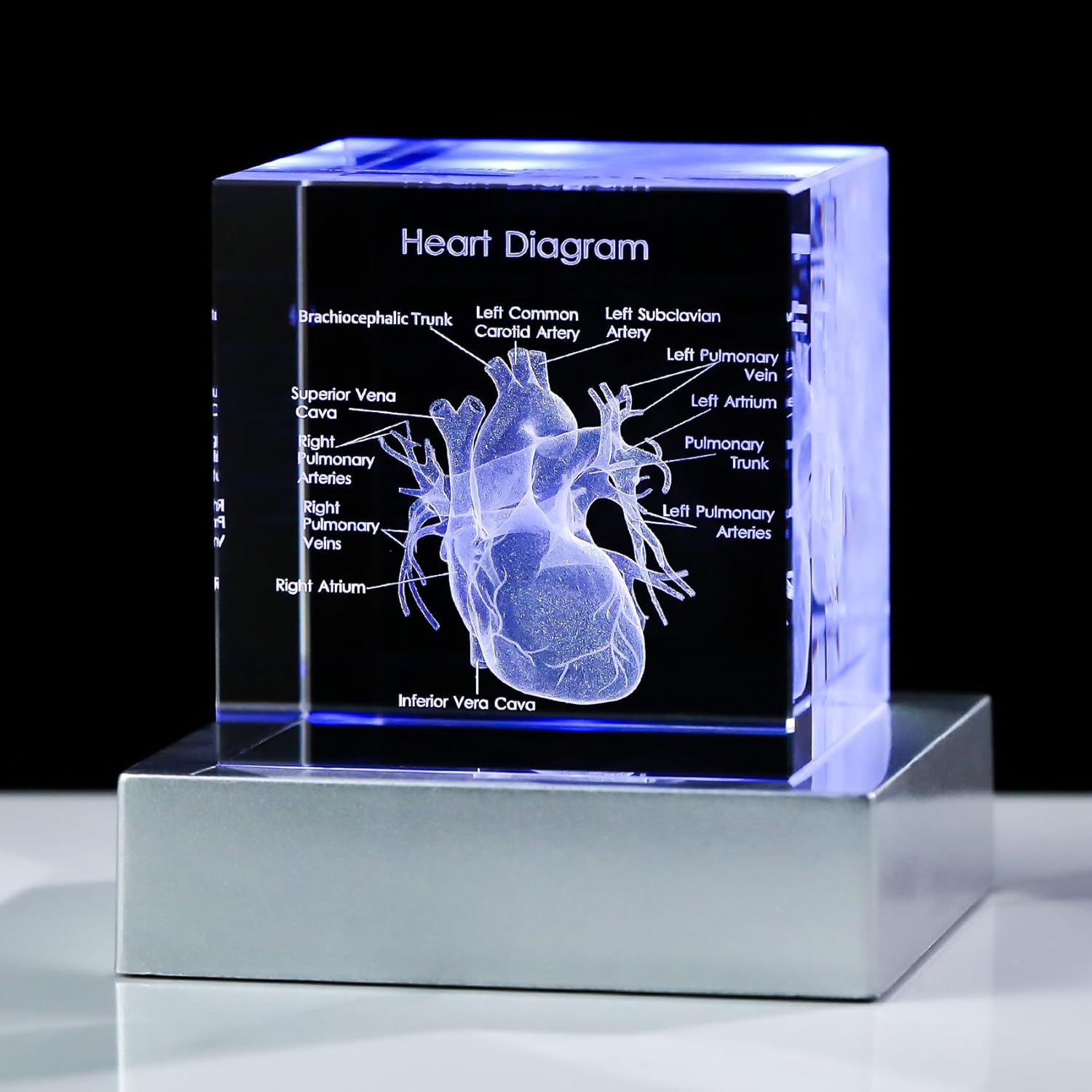 3D laser engraved crystal Human Brain Anatomical Model 3d laser engraving blank crystal glass block cube for Medial Surgeon Gift manufacture