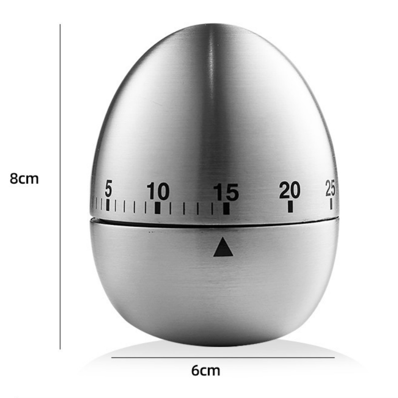 Creative Egg-Shaped Stainless Steel Kitchen Timer Mechanical Rotation Alarm for Baking Cooking Time Reminder Countdown manufacture