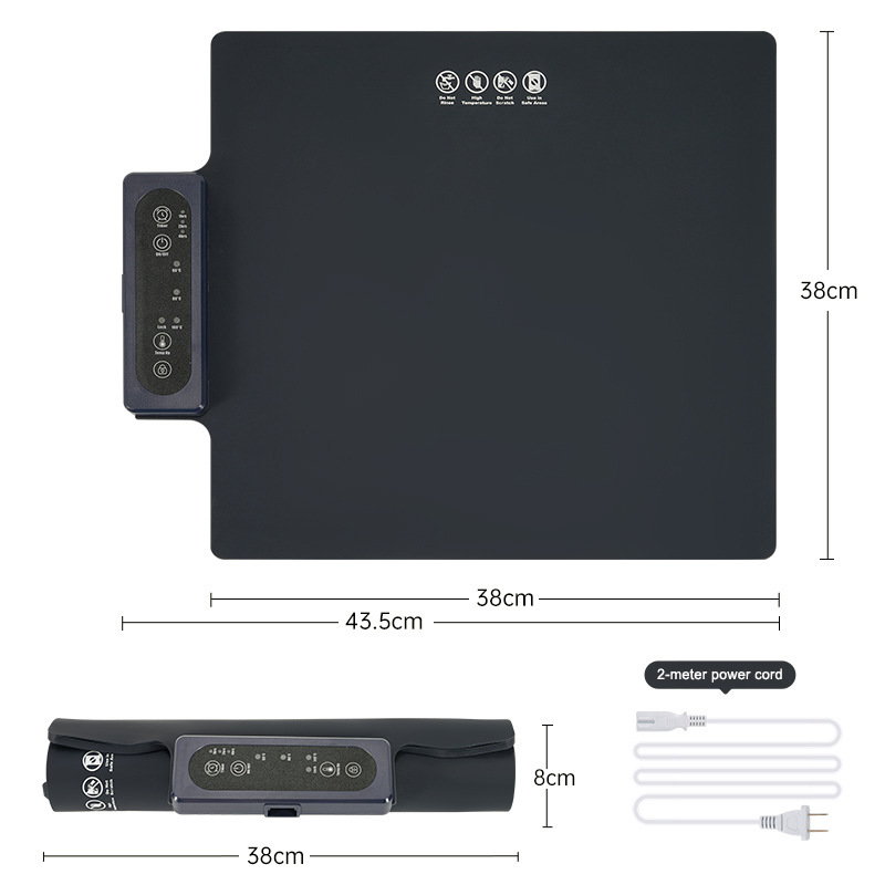 Creative Quick Heating Food Warmer Mat Easy-Roll-Up Anti-Slip Foldable Silicone Dishes Tray Electric Warming Board for Table details