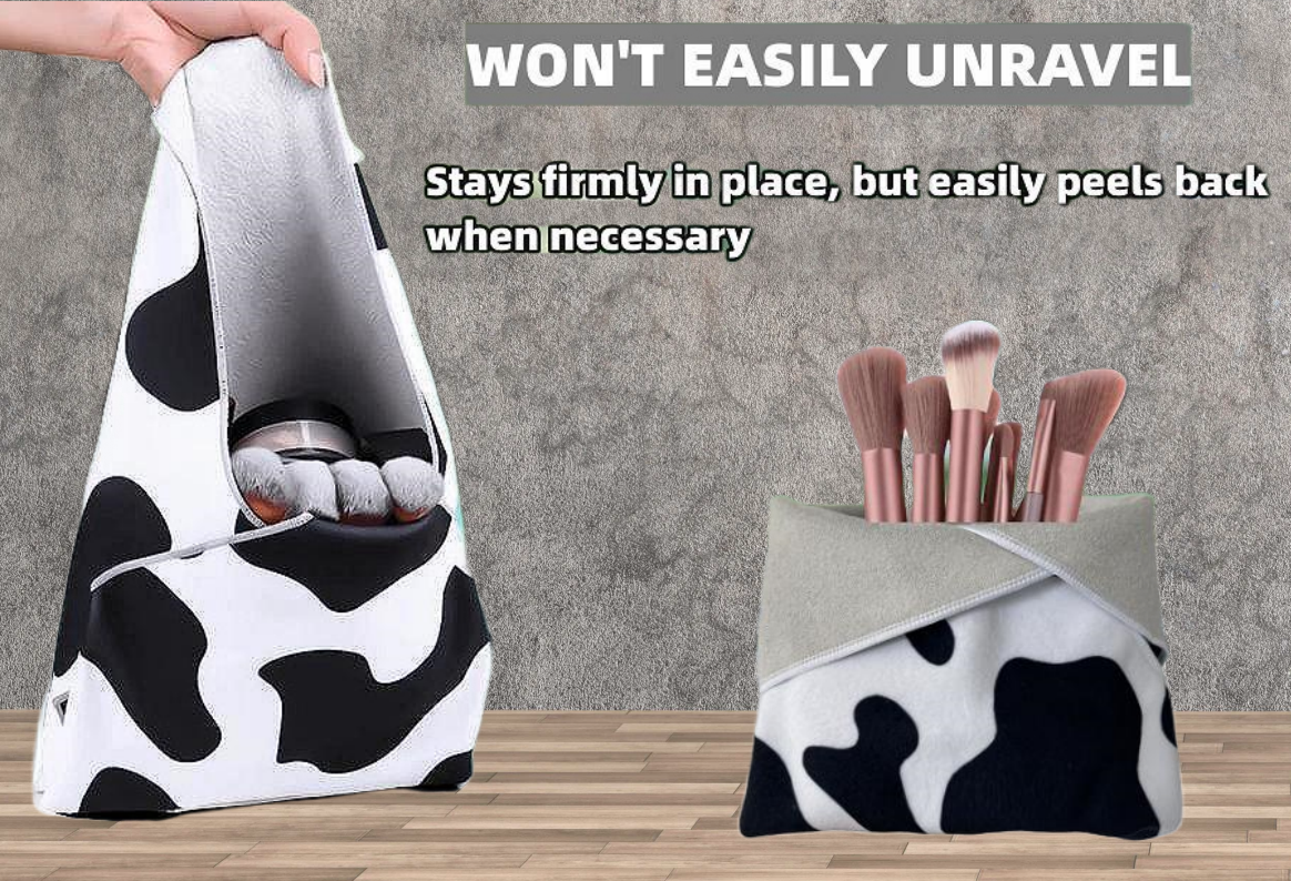 Custom Print Magic Self-Adhesive Cloth Bag Camera Wrap Flexible Folding Makeup Bag for Travel Cosmetic Sundries Storage manufacture
