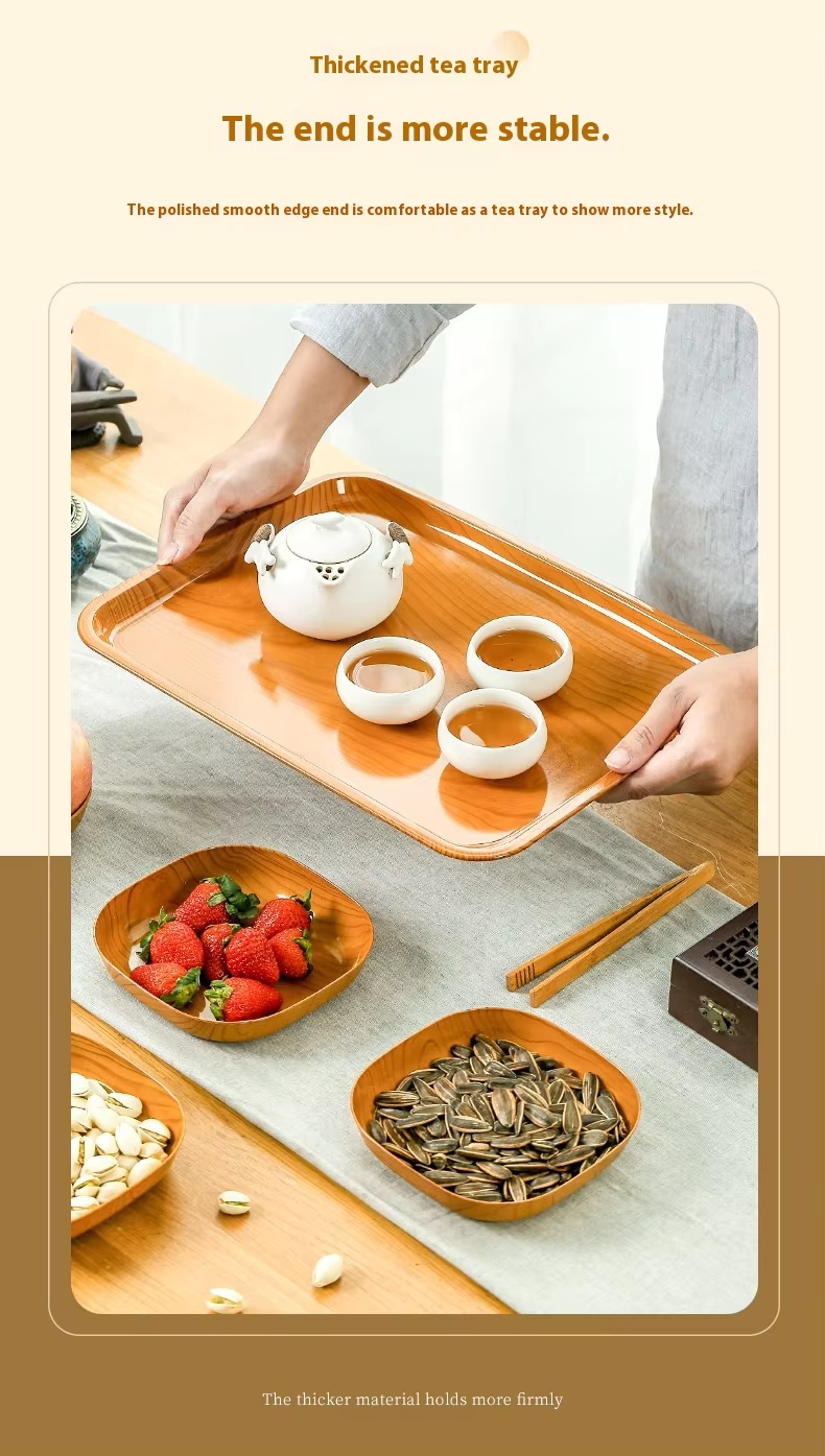 Creative Wood Grain Plastic Bone Plate Snacks Serving Plates Spit Bone Dish Set for Nuts Dried Fruits Desserts & Fast Food supplier