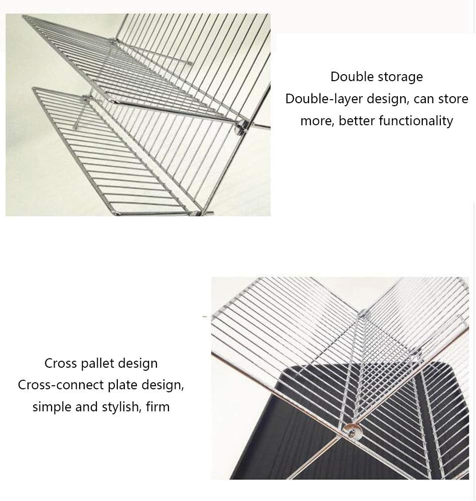 Super Quality Metal Kitchen Drain Rack X-Shape 2 Tier Foldable Dish Drying Rack with Draining Tray for Kitchen Countertop supplier