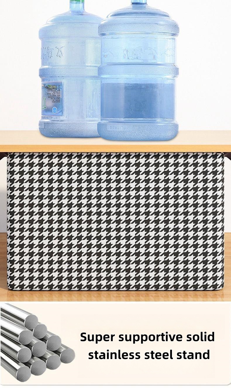 Houndstooth Fabric Storage Basket Wardrobe Folding Storage Bins with Double Handle & Dust Cover for Clothes Home Sundries manufacture