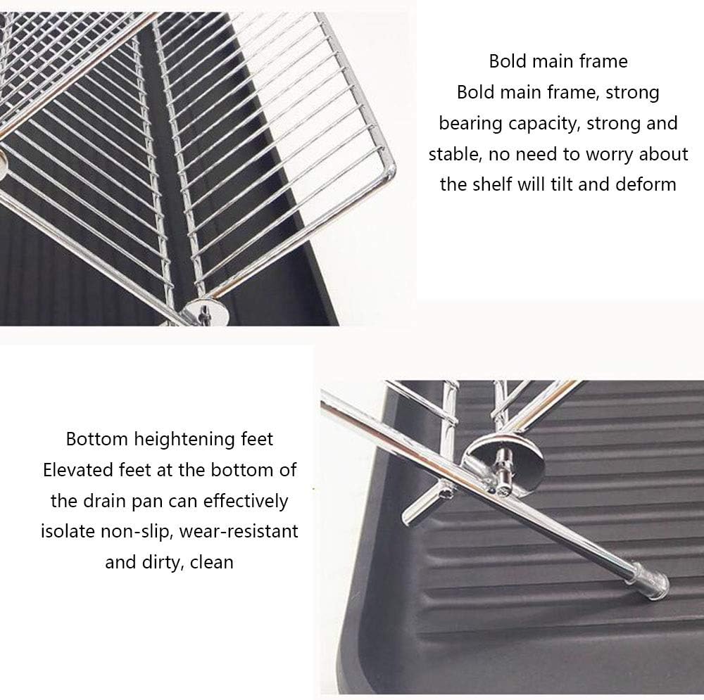Super Quality Metal Kitchen Drain Rack X-Shape 2 Tier Foldable Dish Drying Rack with Draining Tray for Kitchen Countertop details