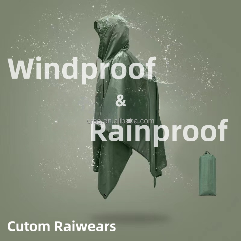 Custom Quick Dry 3-in-1 Adults Cloak Raincoat with Pocket Waterproof Rain Poncho for Outdoor Cycling Hiking Camping Travel manufacture
