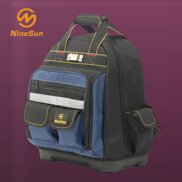 Alças acolchoadas e suporte lombar para carregar cargas pesadas de ferramentas confortavelmente