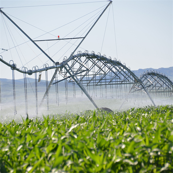 Trwałe praktyki rolnicze za pomocą nawadniania centralnego obrotu.