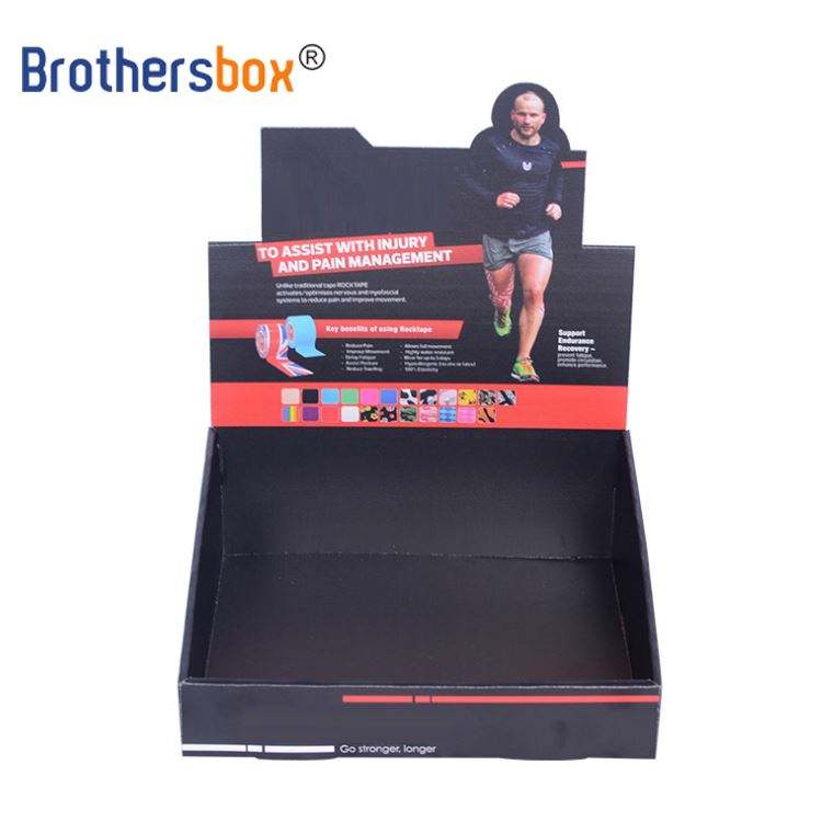 Black Custom Counter Display Box / Cardboard Box Display Stand