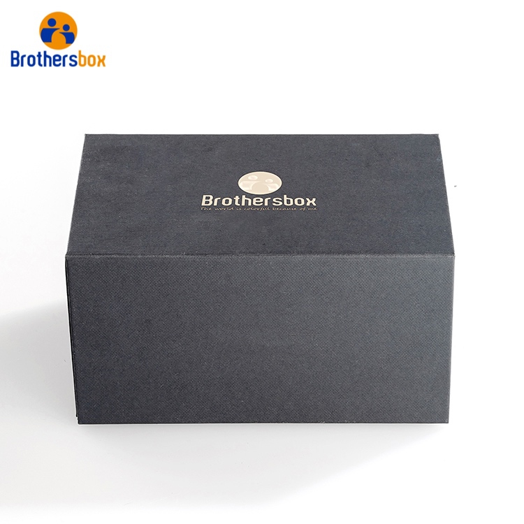 Black Foldable Packaging Box / Flat Collapsible Cardboard Box