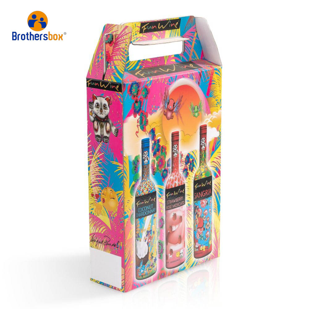 Оптові харчові коробки для вина та пива з ручкою