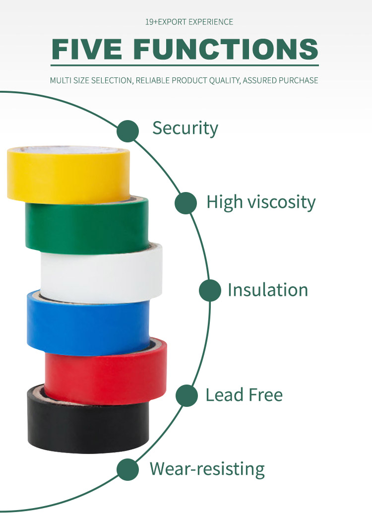 PVC  Insulating Electrical  waterproof  Tape  Rubber Plastic Pvc Electric Insulation Flame retardant  Tape supplier