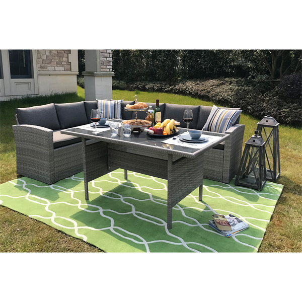 Höj din terrassdekoration med en rötanträdgårdssoffa hörnensemble