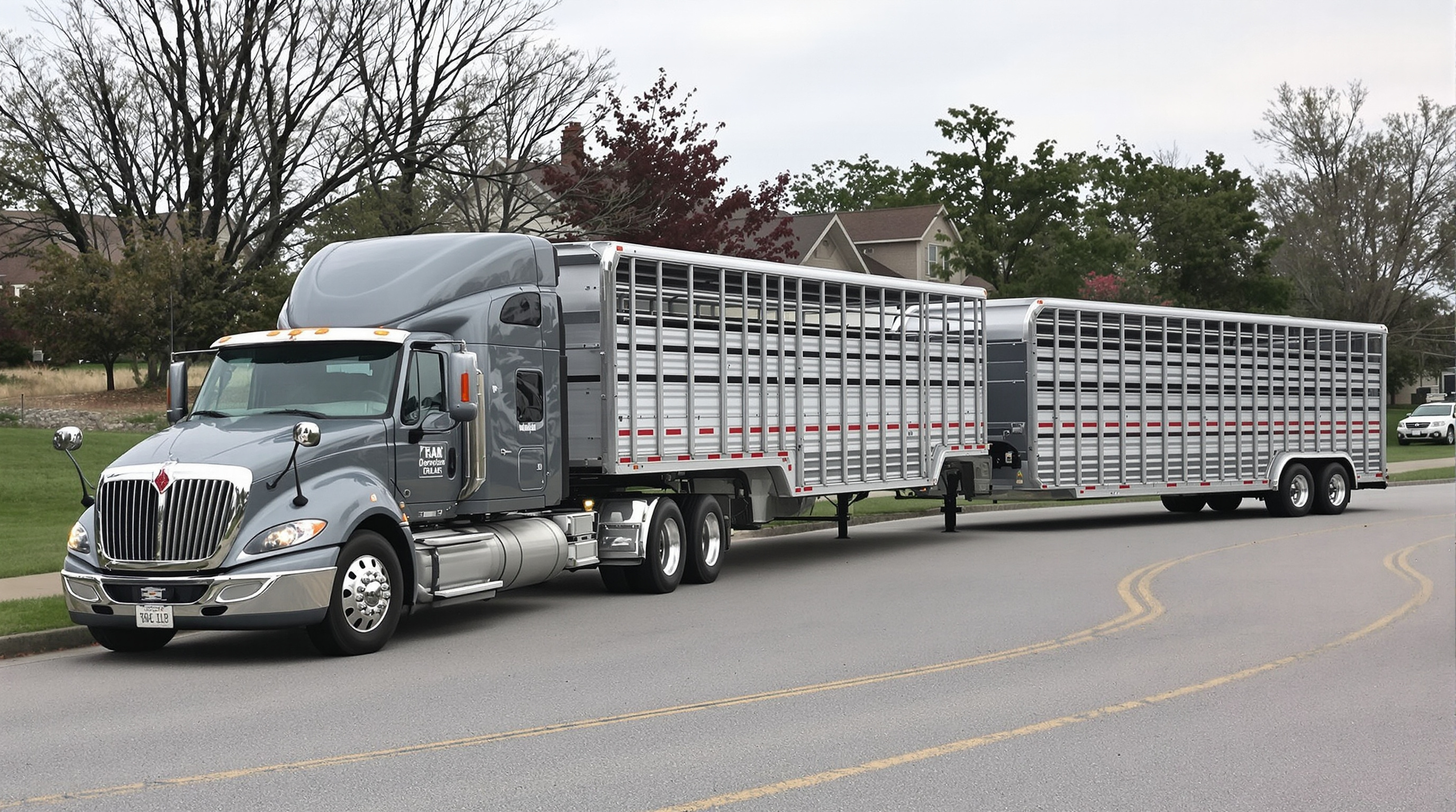 Two trucks towing different trailer types, highlighting gooseneck and bumper pull hitch connections