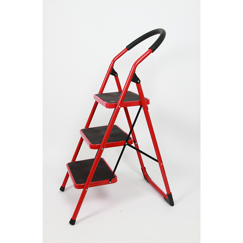 product direct selling non slip steel folding step stool home safety 4 step iron ladder-5