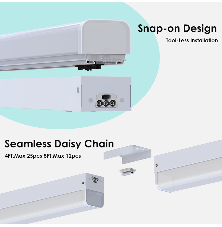 Direct Shipping Factory Vietnam 4ft 8ft LED Shop Light 80W 40W LED Linear Strip Lights for Commercial Office Mall details