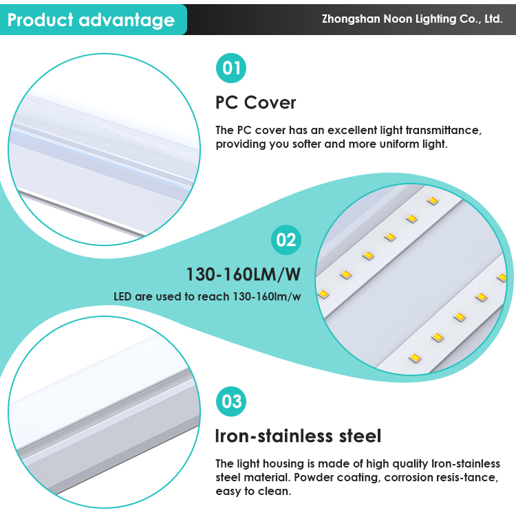 Wholesale Stainless Steel Indoor CCT Changeable Ceiling Mount LED Batten Tri-proof Light Fixture supplier