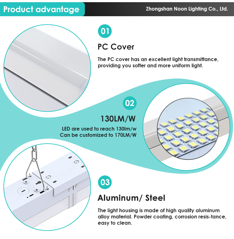 Direct Shipping Factory Vietnam 4ft 8ft LED Shop Light 80W 40W LED Linear Strip Lights for Commercial Office Mall supplier