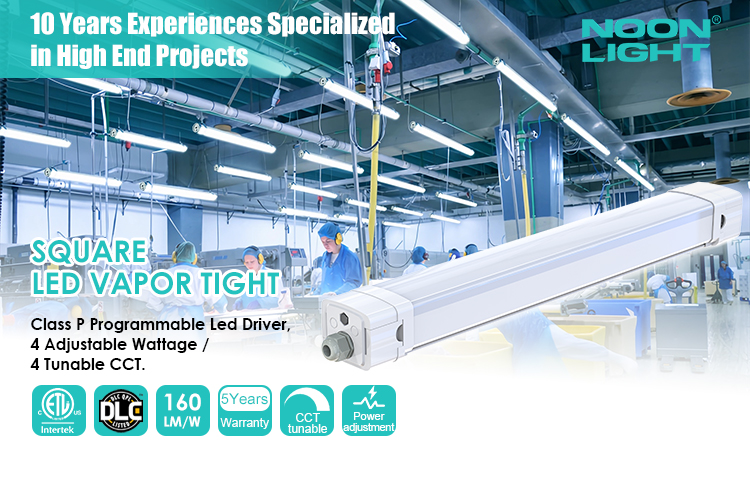 Wholesale Stainless Steel Indoor CCT Changeable Ceiling Mount LED Batten Tri-proof Light Fixture details