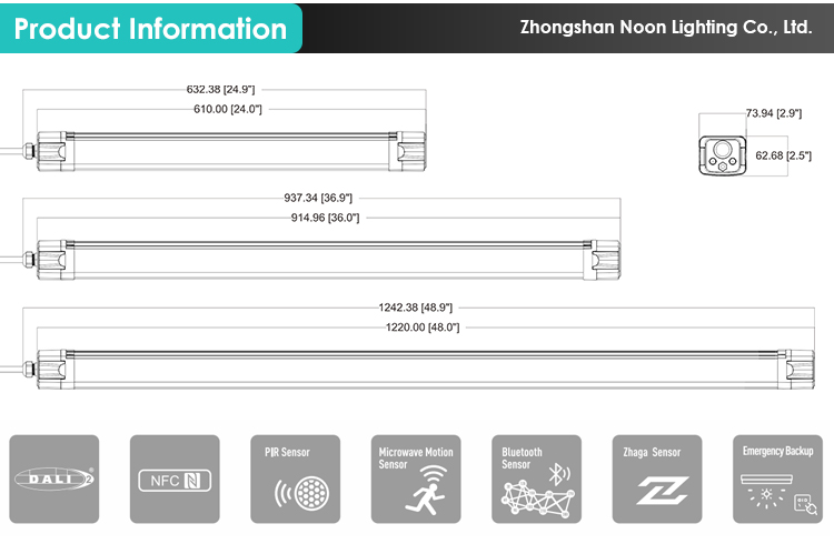 Wholesale Stainless Steel Indoor CCT Changeable Ceiling Mount LED Batten Tri-proof Light Fixture manufacture