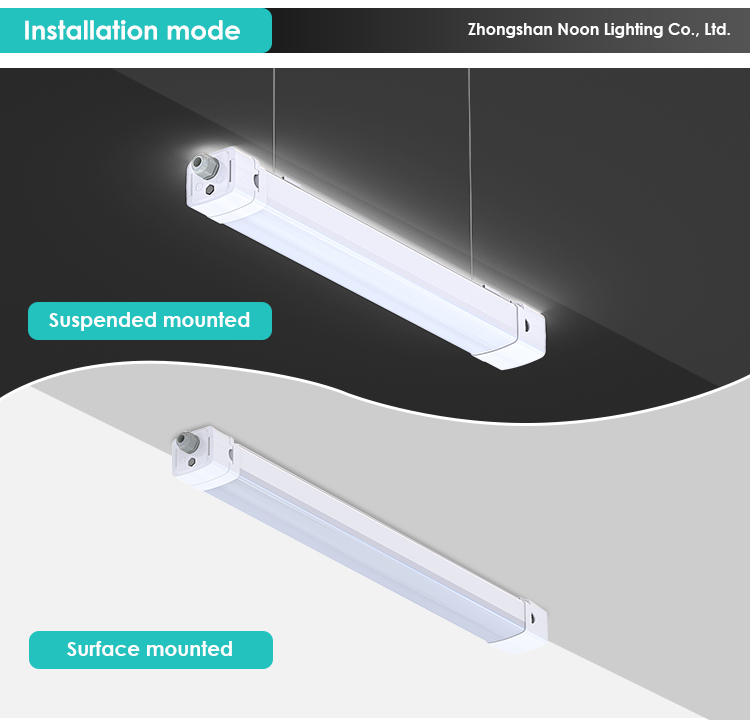 Wholesale Stainless Steel Indoor CCT Changeable Ceiling Mount LED Batten Tri-proof Light Fixture factory