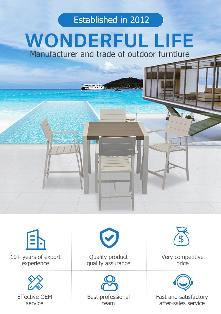 product new design color chair outdoor furniture aluminium dining set 6pcs chair-1