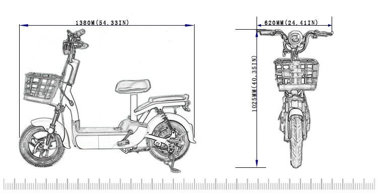 Moda 400w 2 g'ildirakli elektr mopedli velosiped, pedallar yetkazib beruvchi