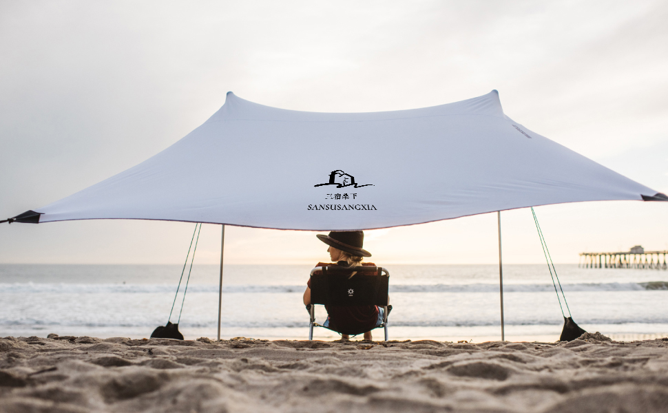 2024 New Tente De Plage Awning Outdoor Canopy Portable Beach Canopy Sunshade Beach Tent Sun Shade Shelter With Sand Anchor details