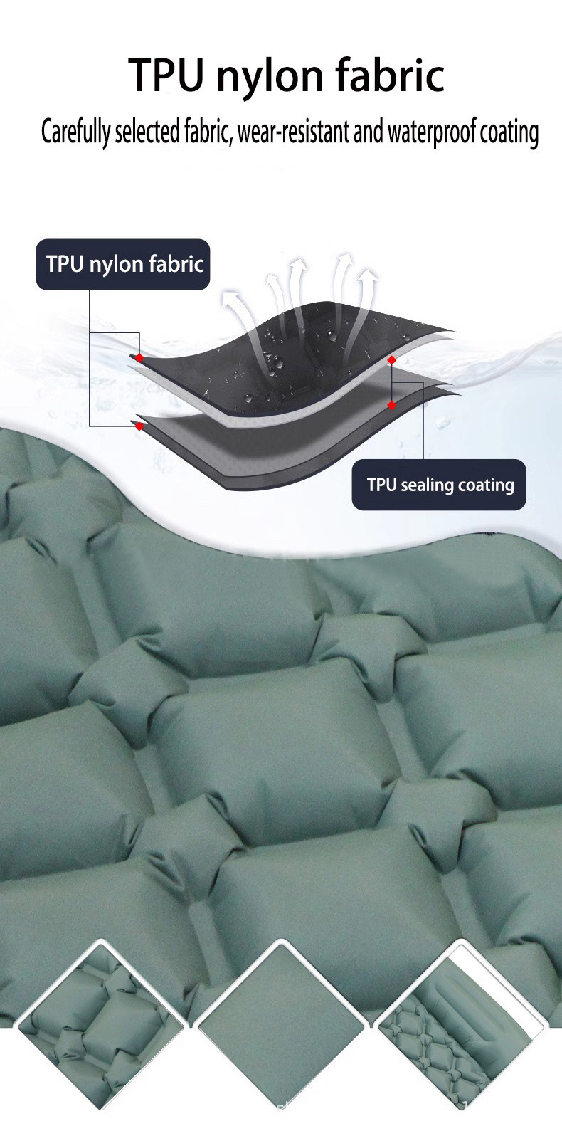 Ultra-Light Compact TPU Inflatable Camping Sleeping Pad with Built-in Foot Pump Modern Design Outdoor Air Mattress supplier