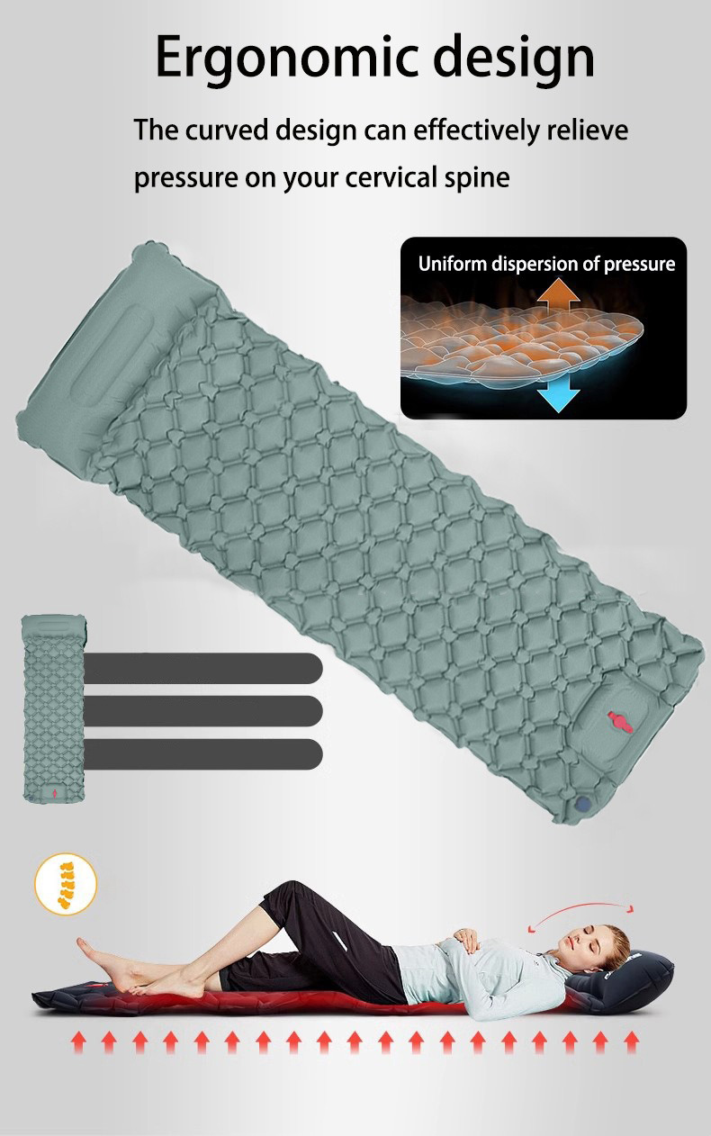 Ultra-Light Compact TPU Inflatable Camping Sleeping Pad with Built-in Foot Pump Modern Design Outdoor Air Mattress manufacture