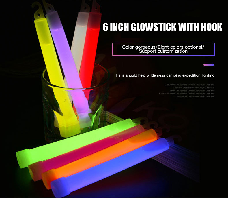 Wholesale 6 Inch Lighting Stick Glow Sticks Glow Sticks Bulk Party Supplies Led Glow Sticks for Survival Gear Camping Lights supplier