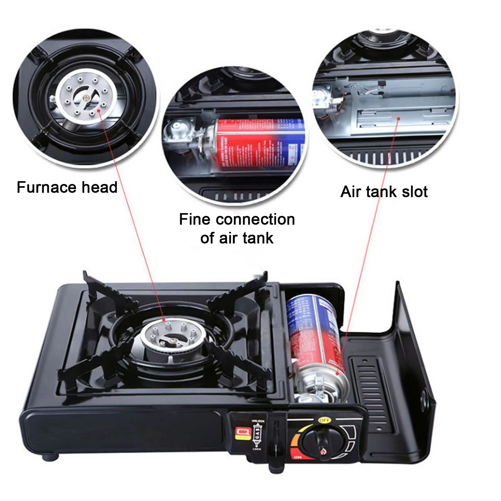 Wholesale Outdoor Stoves Cookers Gas Portable Magnetic Gas Stove Camping Accessories Hot Pot Cassette Stove for Travel Picnic supplier