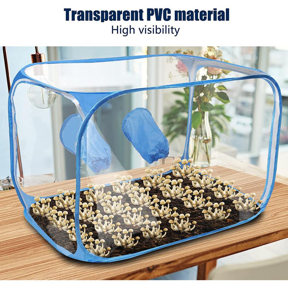 Mycology Supplies Garden Greenhouses Portable Foldable Pvc Still Air Box Cultivation Tent Kit Easily Pop up Mushroom Growth Tent details
