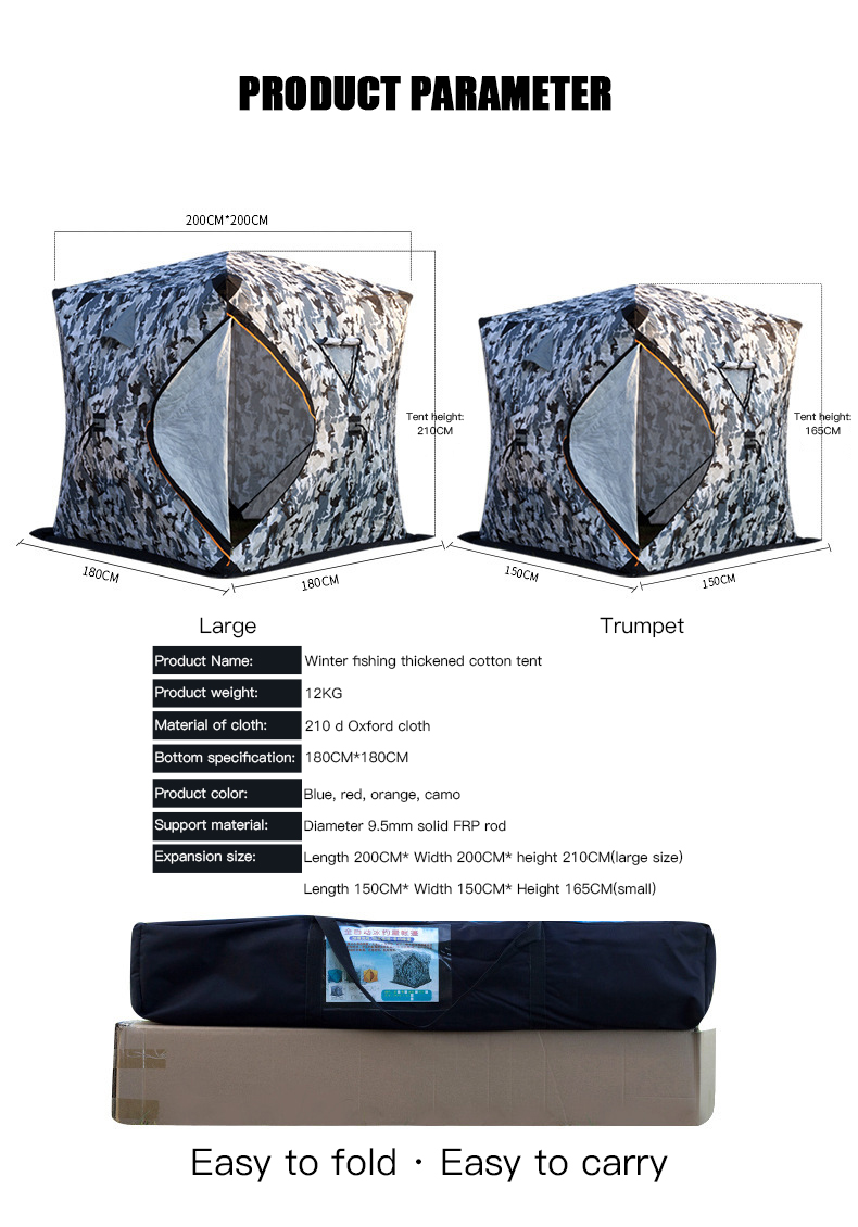 Large Double Oxford Winter Fishing Tent for 3-4 People Portable 3 Layers Portable Sauna Tent Factory Direct Camping Tent factory