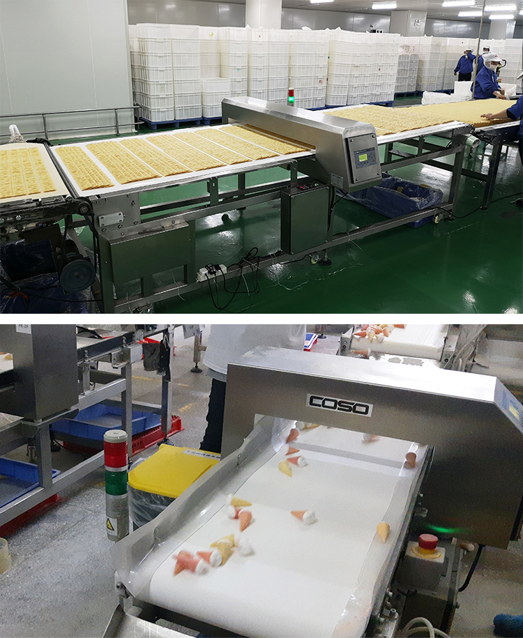 Food Grade Conveyor Metal Detector with Air Blowing Rejector factory