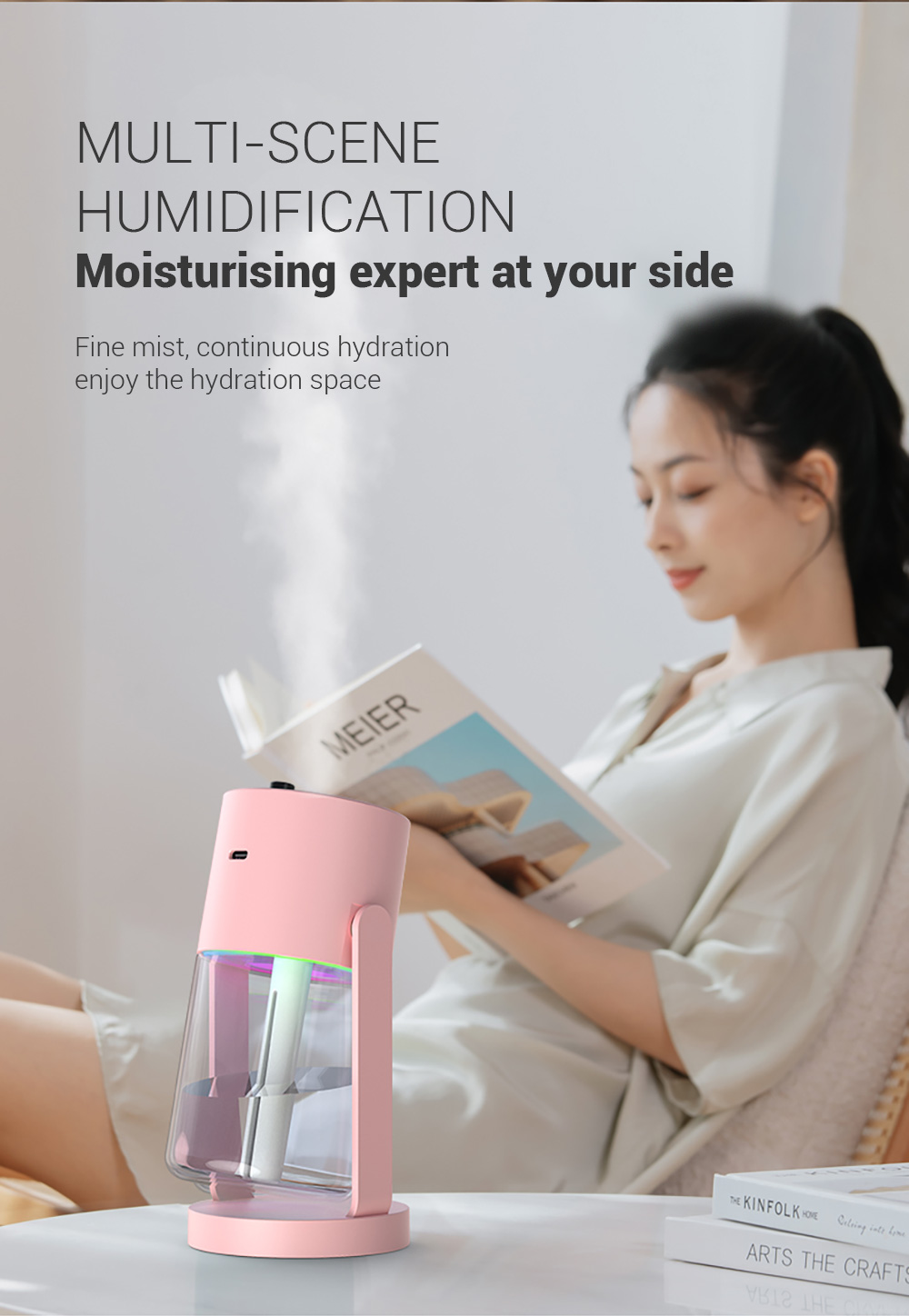 New Portable USB Home Car Ultrasonic Mist Maker Humidifier With 7 Colors Projection LED Romantic Starry Sky Lamp Humidifier factory