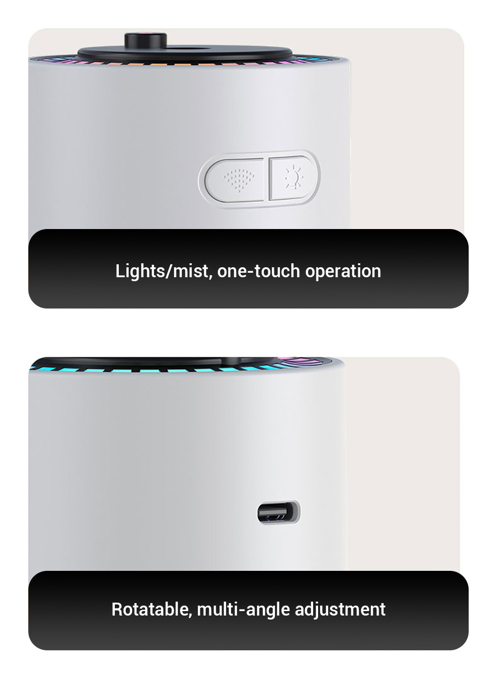 New Portable 280ML USB Car Humidifier Home Office Ultrasonic Mist Maker Humidifier with Starry Sky Lamp Air Humidifier factory