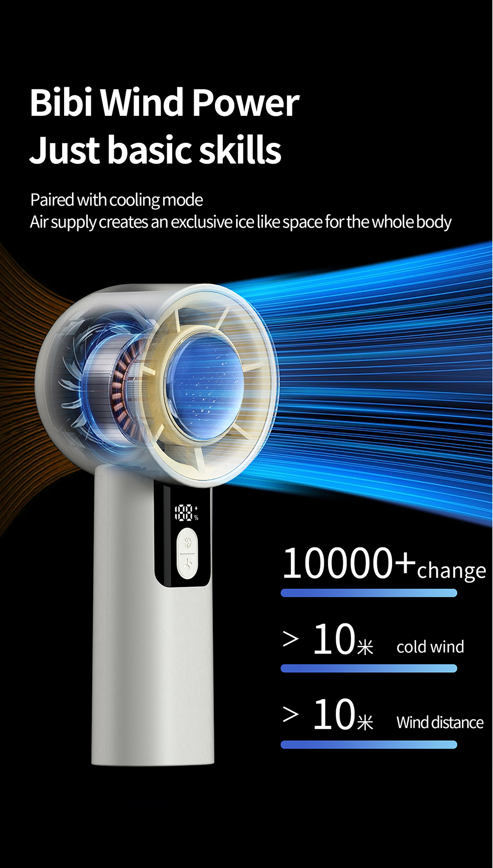 2025 New Portable 100 High Speed Handheld Fan Turbo Cooling Small Hand Fan 3000mAh Cold Compress Turbo Mini Fan Rechargeable supplier