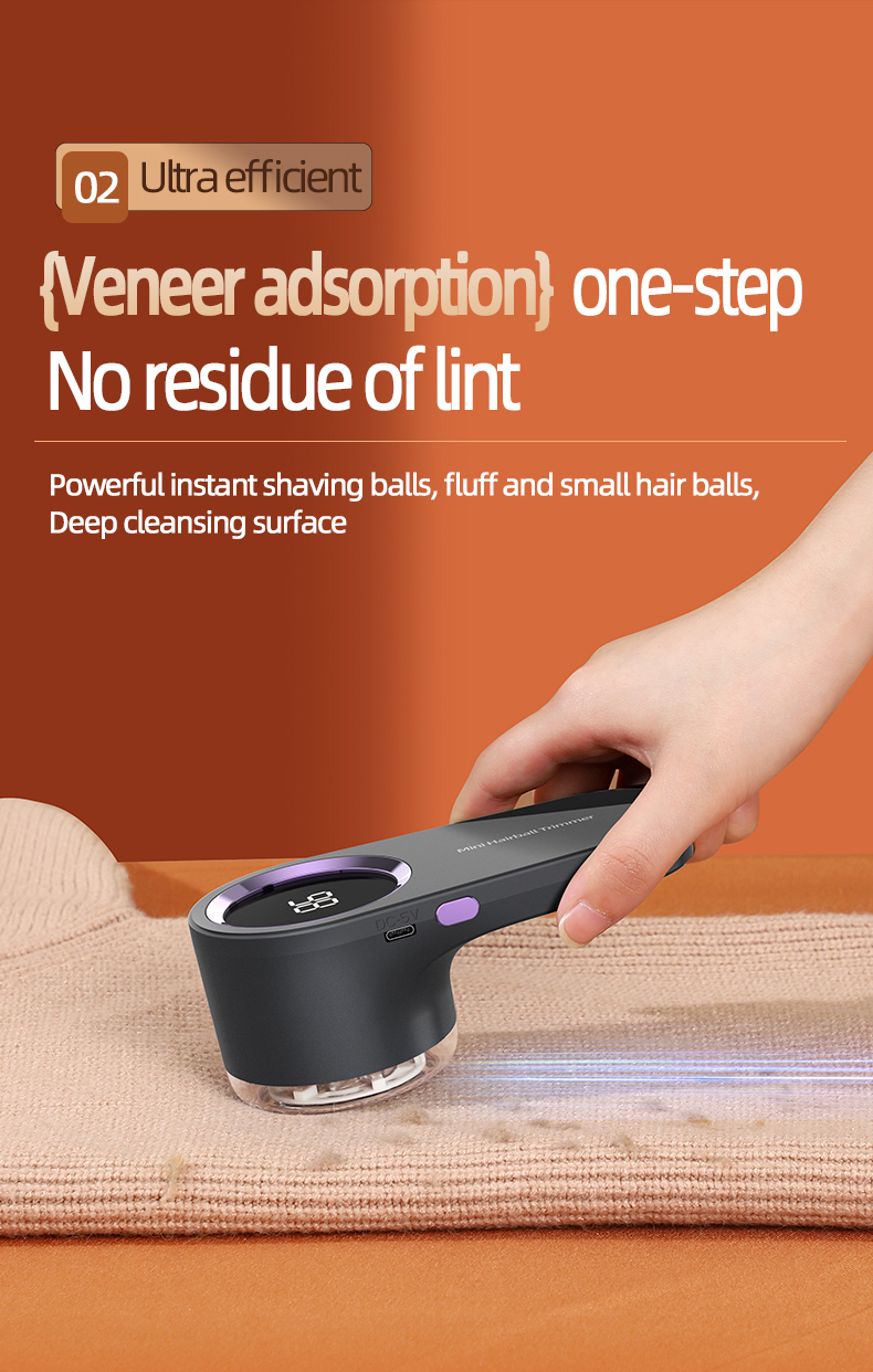 NURFIODUR Lint Remover Portable LED Digital Display Fabric Shaver USB Rechargeable Sweater Shavers Hairball Trimmer Remover manufacture