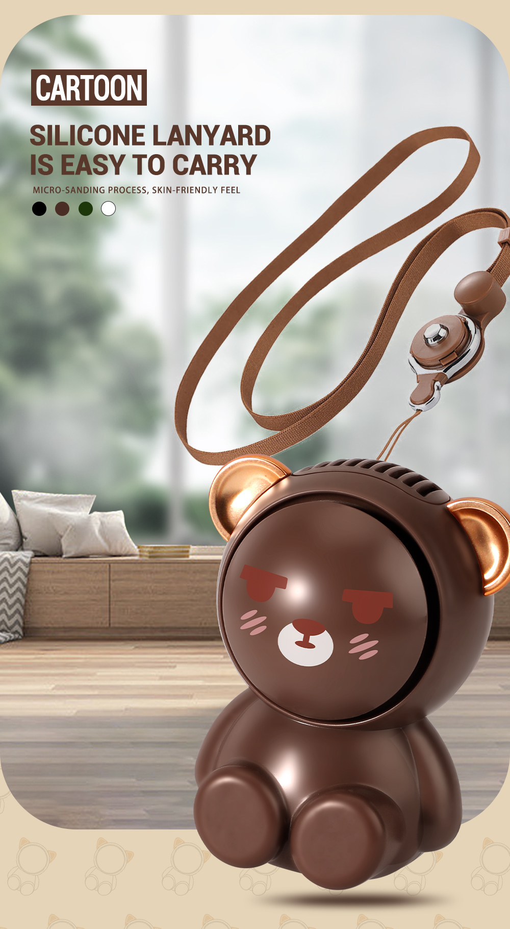 500mAh Mini Cute Beer Electric Fan Cooling Bladeless Mini Portable Rechargeable Eyelashes Fan Outdoor Hanging Neck Fan details