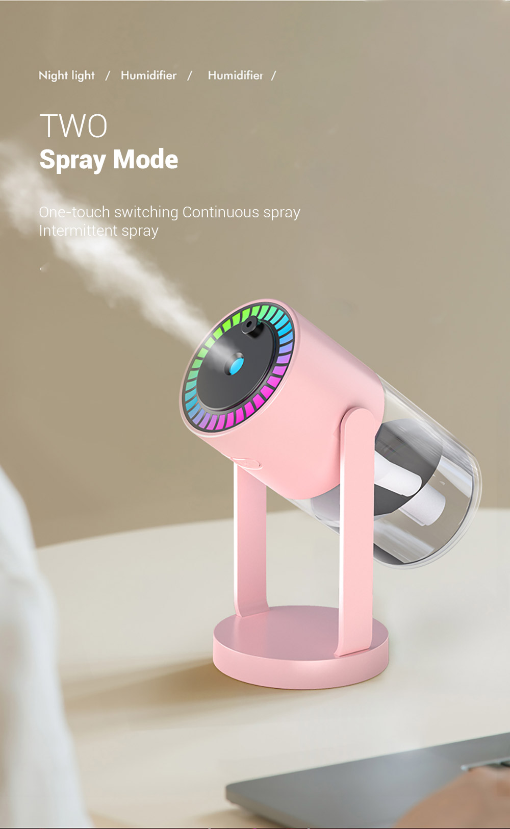 New Portable USB Home Car Ultrasonic Mist Maker Humidifier With 7 Colors Projection LED Romantic Starry Sky Lamp Humidifier manufacture